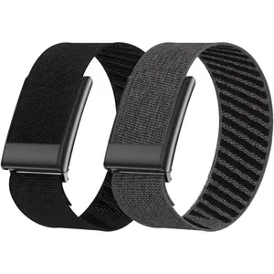 Nylon Straps Compatible with Whoop 5.0 Bands , MG Life and , Elastic Woven Strap Breathable  Adjustable Stretchy Braided Replacement Bands for Men Women [NOT for Gen 4], 2 Pack