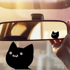 4PCS/SET Cool Street Style Soft Cat Totem Decor Sticker, Suitable for SUV Rearview Mirrors, Electric Vehicle Panels, Skateboards, Helmet Decor, Exclusive Personalized Body Sticker for Young Pet Healing Personalized Trendsetters