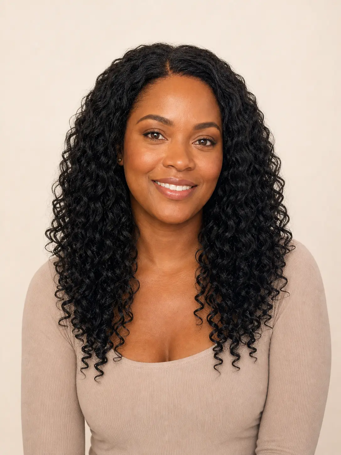 luma Soft Protein Fiber Glueless Curly Wig, 17 in Burmese Curly-Inspired Spiral Curls, 5x5 Lace, Natural Black 1B for Black Women