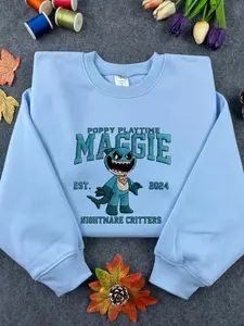Maggie  Nightmare Critters Embroidered Sweatshirt – Cute Horror Game Cartoon Gift