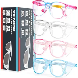 4 Pack Safety Glasses Goggles For Women Anti Fog, Cute Protective Eyewear for Nurses, ANSI Z87+ Anti-Blue Light
