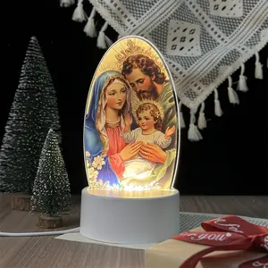 Jesus & Mary USB Night Light, Warm Glow Bedroom Atmosphere Lamp, Perfect for Ramadan, Thanksgiving, Birthday, Valentine's Day, Christmas, Graduation Gifts