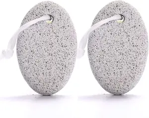 2-Pack Natural Lava Foot Pumice Stone - Pedicure Tools for Hard Skin and Callus Removal on Feet and Hands