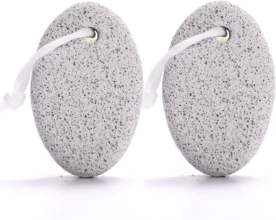 2-Pack Natural Lava Foot Pumice Stone - Pedicure Tools for Hard Skin and Callus Removal on Feet and Hands
