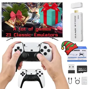 M15 Plus Retro Game Console Upgrade, Includes Game Stick, Wireless Controller, Game Simulator, 5w Rated Power, No Battery Included, Classic Games Stick