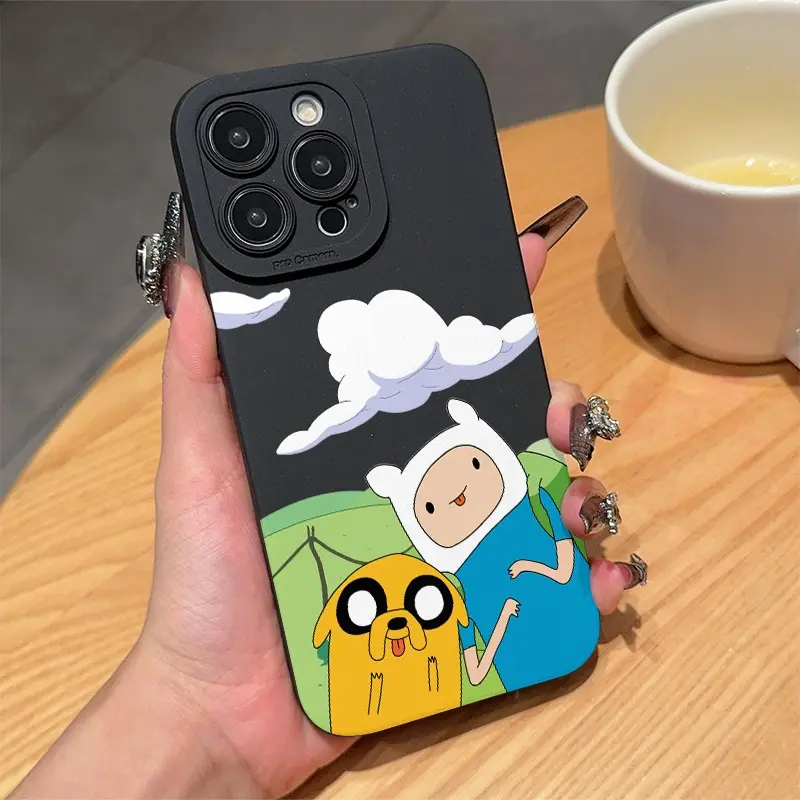 Cute Cartoon Adventure Time Anti-Drop Smartphone Case Accessories, Compatible with Apple & Samsung Models, Perfect Birthday Gift for Women, Girls, Boyfriend