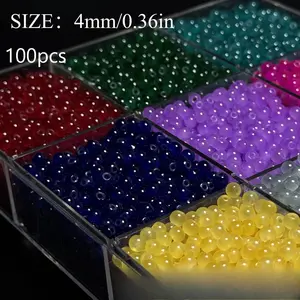 4mm 100pcs Cat Eye Glass Seed Beads Colorful Spacer Beads for Jewelry Making Bracelet Necklace Earring Ring Keychain DIY Handcraft Sewing Needlework Jewelry DIY Beading Accessories