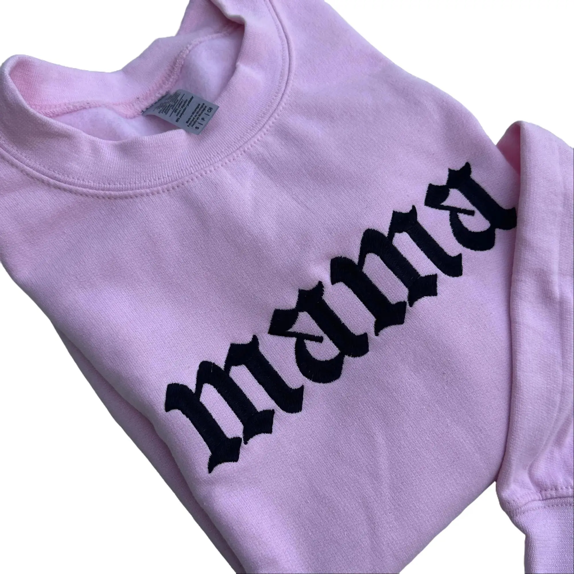 Mama Embroidered Crewneck Sweatshirt Long Sleeves Womenswear