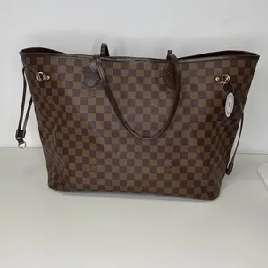 Pre-owned Canvas Small Leather Goods Louis Vuitton Damier Ebene Neverfull GM