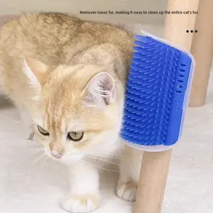 Cat Self-Cleaning Slicker Brush for Cats and Dogs Efficient Deshedding Comb with Adjustable Grip for Long Short Hair Pet Grooming Supplies
