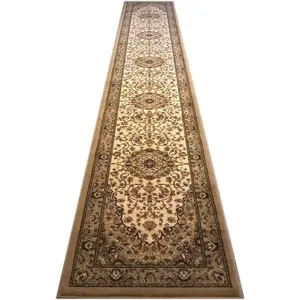 Traditional Area Rug Runner 32 in. X 15 Ft. 10 in. Beige 401