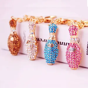 Creative Diamond-studded Crystal Bowling Keychain