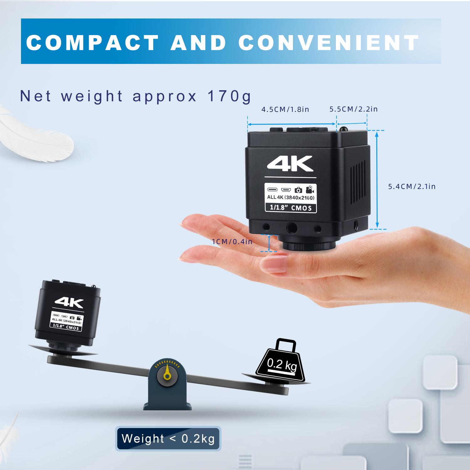 4K Electronic Digital Microscope For Soldering HDMI USB imx678 Sensor Industrial Camera With Software 150x Lens Folding Bracket