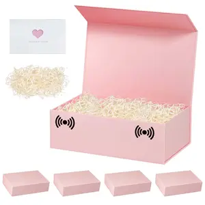 5 Pcs Gift Box,10.7'x7'x2.8' Magnetic Gift Box for Presents with Lids Rectangle Collapsible for Bridesmaid Proposal Box,Wedding,Christmas,Birthday Gift Packging