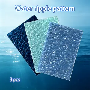 Pearl Ripple Casting Acrylic Sheet 1/8 Thick Laser Cut AcrylicSheet for Art Design Handmade DIY Home Decoration HolidayDecorations(3 Pieces Set,Pink+White+Emerald Green,8*12inch)
