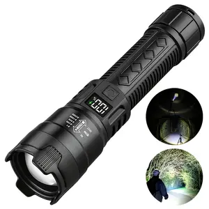 Handheld Flashlight, Rechargeable, Retractable Zoom, Wide Beam, Portable Emergency Lighting Flashlight, High Performance Flashlight, Ideal for Fishing and Work Lighting, Handheld Torch, USB Rechargeable Flashlight