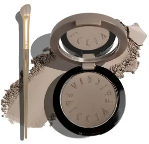 Cool Toned Contour Palette with Mirror, Taupe Grey Contour Powder for Fair Pale Light Cool Toned Skin, Nose Contouring Bronzer Powder with Nose Contour Brush