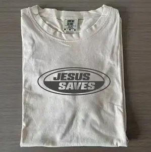 New Jesus Saves Retro Tee, Vintage Graphic T-shirt, Christian Clothing Womenswear Top  Cotton Casual Unisex, Gift For Men Women ISY