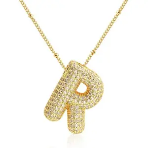 ble zircon name necklace - Wearing the brilliance of stars and the vitality of bubbles around your neck love necklace