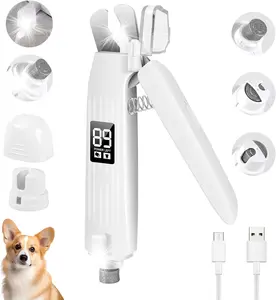 2 in 1 Dog Nail Trimmers, Dog Nail Clippers & Cat Nail Grinder with 2 LED Light Paws Grooming Kit, Dog Nail Grinder and Clipper Rechargeable Pet Toenail Clippers Tool  Pet Nail Clippers & Grinder Trimmer for Dogs and Cats