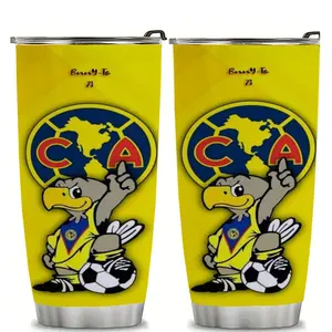 1pc 20oz Stainless Steel Insulated Tumbler, América Football Club Cartoon Mascot Design, Leak-Proof Dual Wall, Perfect Gift for Friends
