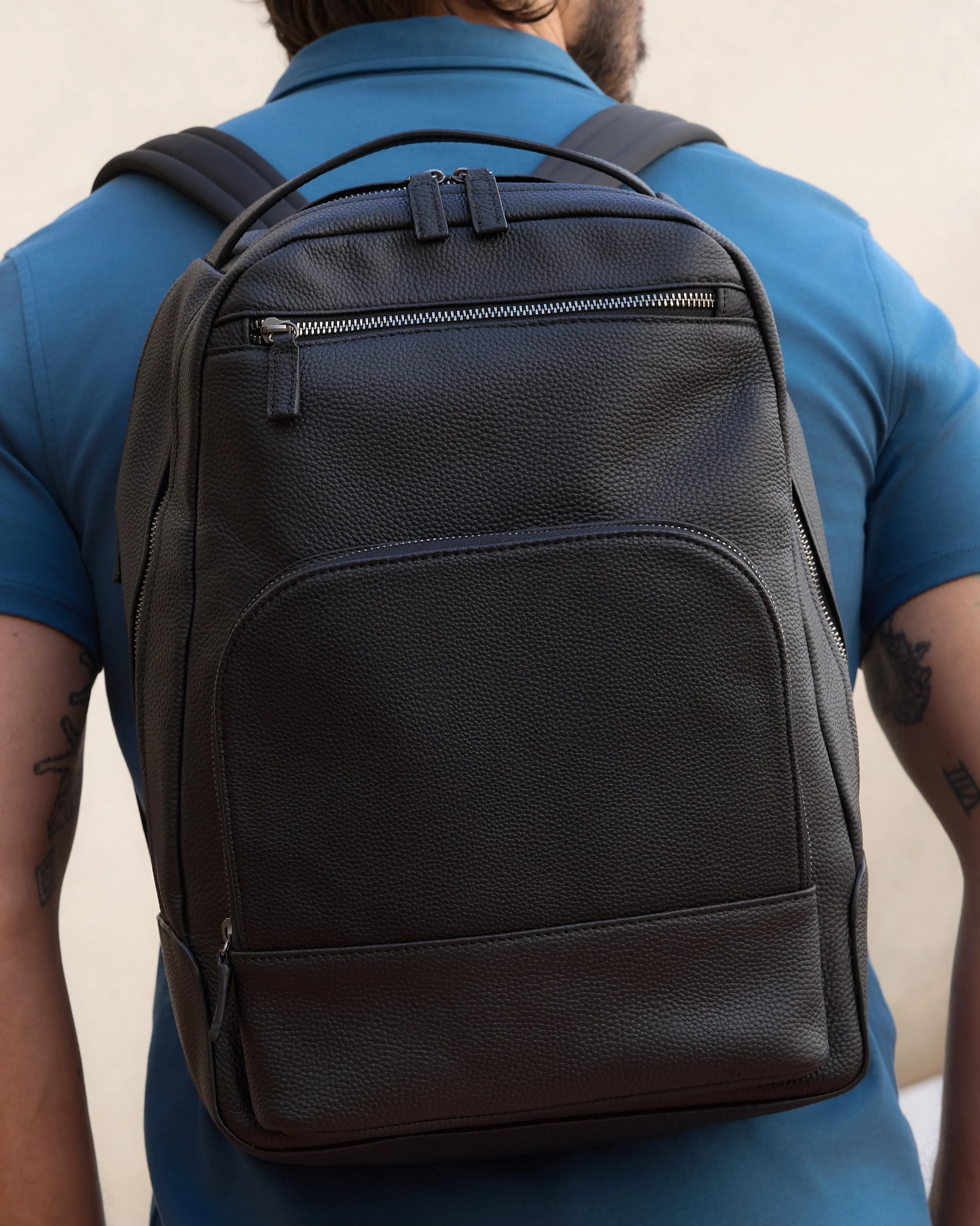 Genuine Leather Backpack Hobo, Adjustable Straps, 12\