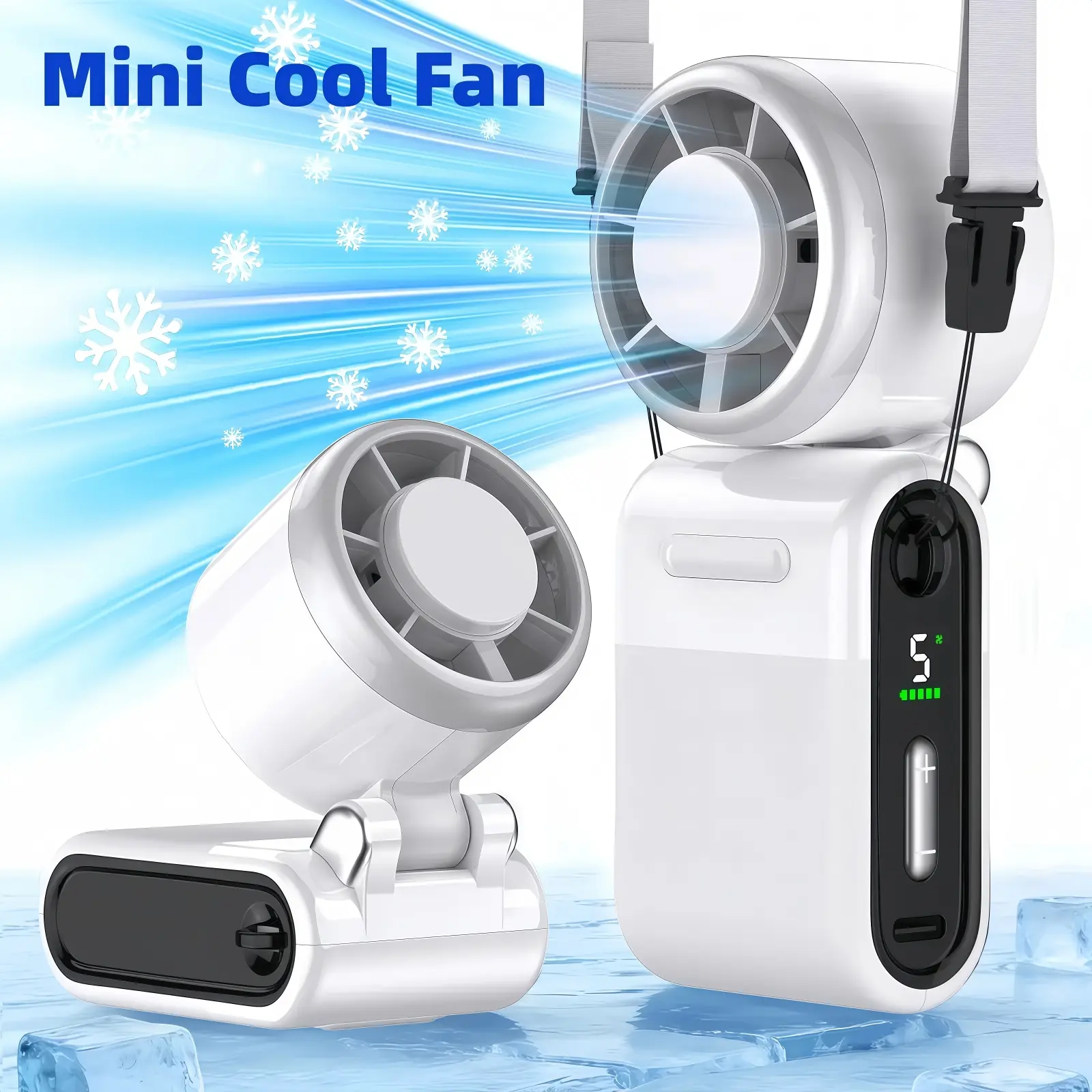 Mini Handheld Fan – Turbo Pocket size Fan for Women.Portable Refrigeration， USB Rechargeable, High-Speed Cooling for Travel & Makeup. Perfect Gift.