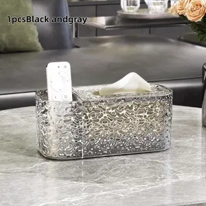 Luxury Glacier Pattern Tissue Box, Multifunctional Remote Control Storage Box, Stylish & Durable Home Organizer, Large Capacity, Elegant Design