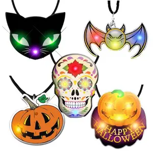 212 MAIN Unisex 22-in Assorted Halloween Holiday Light-Up Flashing Bling Body Light Charm Necklaces, 25-Pack Festive Party Favor Accessories