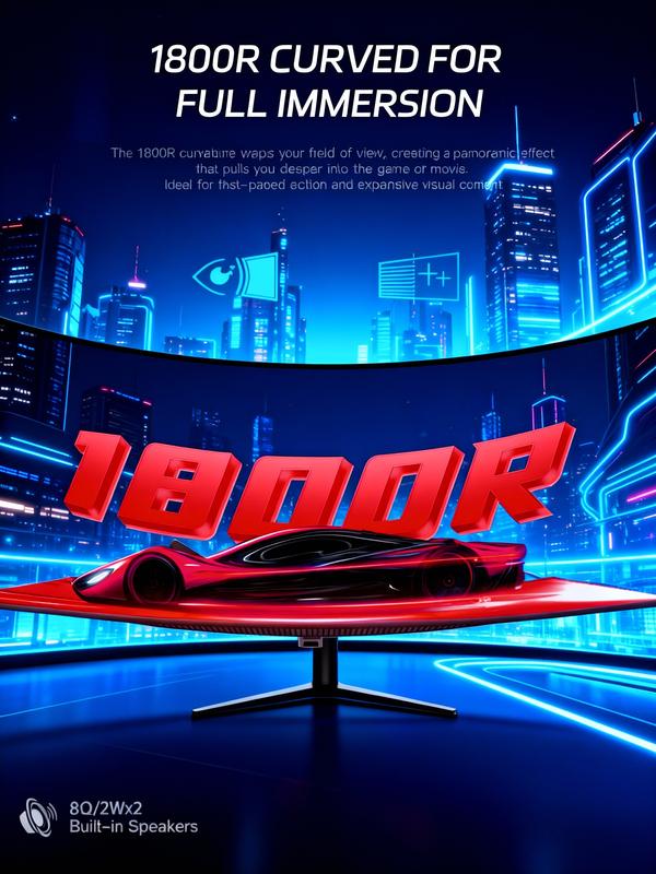 New 27" 2K QHD Gaming Monitor – 180Hz, 1ms, Adaptive Sync, Ultra-Slim Bezel, Dual HDMI & DP, Tilt Adjustable