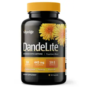 Vityedge DandeLite Natural Diuretic for Swollen Feet Ankles & Legs 5x Strength 445mg per Serving with Caffeine & Herbal Extracts for Fast Relief