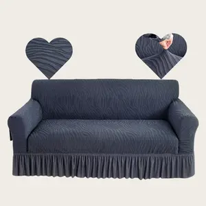 Elastic Sofa Cover Set, Stretchy Polyester Fabric, Coffee Color, Easy Wash & Reusable, Fits Single/double/triple/four-Seat Sofas, Soft Sofa Protector, Elastic Sofa Slipcover