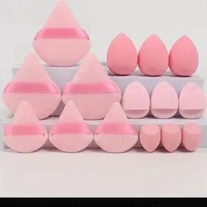 Makeup Sponge Set of 21 Non-latex Super Soft Material 5 Loose Powder Tassels 3 Mini Tassels 1 Large Sponge 3 Medium 3 Mini 4 Air Cushion Sponges 2 Eyebrow Brushes for Sensitive Skin