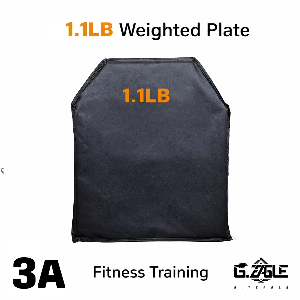 1.1LB 3A Black Fitness Weighted Plate (10x12in), Portable Workout Training Equipment, Home Exercise Fitness Equipment for Vest Strength Training
