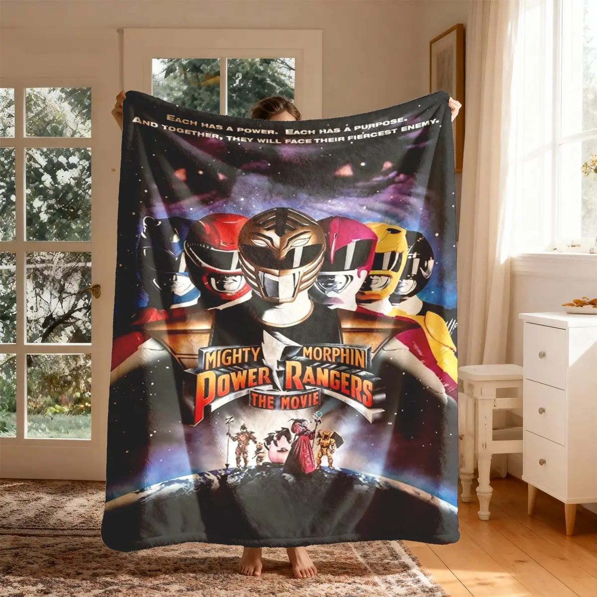 Super Sentai Movie Poster Flannel Blanket, Large Size, Soft Lightweight Warm, Perfect for Bed Sofa Office Camping Travel Gift