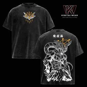 TLXT Mahoraga JJK Anime Graphic Tee, Vintage Washed Oversized Dark Anime Streetwear T-Shirt, Soft Cotton Unisex Apparel, Gift for Jujutsu Kaisen Fans