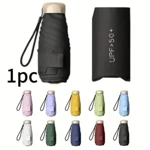 Lightweight Compact Folding Umbrella, 6-Rib Manual Opening, Portable Sun & Rain Protection, Fashion Outdoor Accessory for Women, Rainproof Umbrella