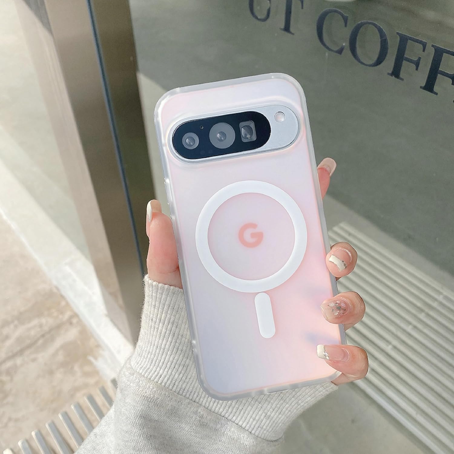 HISTORYOO Magnetic Case for Google Pixel 10/9/8 Magnetic Iridescent Armor Shield Shockproof Protective Full Series Compatible with MagSafe Holographic Iridescent Color Changing Effect Fashion Slim Cute Unique Matte Protective Hard TPU Phone Cover