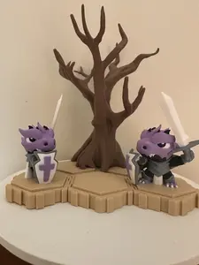 Purple Dragonborn Paladin DnD Miniature Figurine by SuperPrints – Multi-Color PLA Matte 3D Print for Tabletop & RPG Games