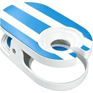 Clip-On Drink Holder – Secure Your Beverage Anywhere, 2026 New Beach Chair Cup Holder with Clamp, Portable Cup Holder for Desk Table Pool Indoor Outdoor Use (Blue)