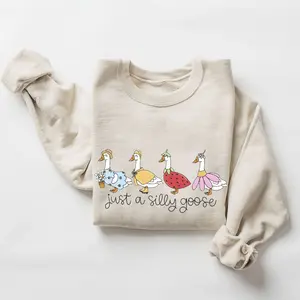 Silly Goose On The Loose Sweatshirt, Goose Silly Goose , Funny Graphic , Cute Goose , Easter Unisex