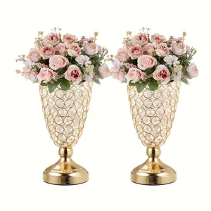 Crystal Vases Wedding Table Centers 10.6 Wrought Iron Vases for Party Dinner Event Anniversary Birthday Home Decorations Halloween Christmas Decorations 13.5cm 27cm 11.5cm