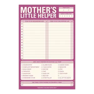 Knock Knock Mother's Little Helper Checklist Note Pad, 60-Sheet Office Stationery with Task Tracking, Tear-Off Sheets for Daily Organization, 60 Sheets