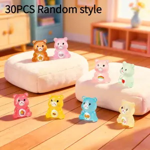 30pcs Night Glow Colorful Cute Bear DIY Resin Decorative Accessories, Creative Hanging Ornaments, Car Dashboard Ornament, Car Dashboard Decorations