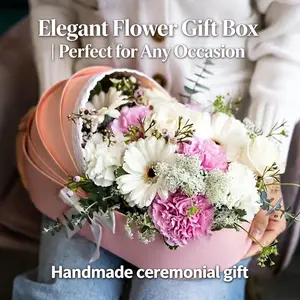 Floral Box Netting Fresh Flower Handbag Gift Basket, Perfect for Weddings Parties Home Decor, Ideal Easter Present for Him Her