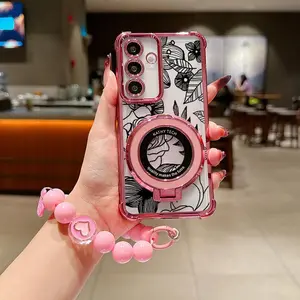Plated Full Screen Flower Bracelet with Bracket Combination Set phone Suitable For Huawei P30 Case is suitable For Huawei P30/P30 PRO/P30 LITE with TPU Four corner anti fall design perfect for popular