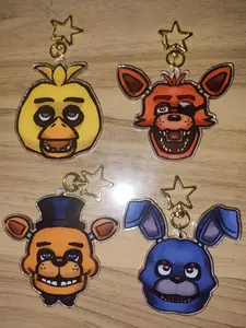 FNAF Keychains - Bonnie, Foxy, Freddy, Chica - Gift for Fans of Girl From Nowhere, Cute, Durable, And Perfect For Bags, Keys, Or Gifts. Great For Daily Use Or As Thoughtful Little Gifts For Your Friends And Yourself.