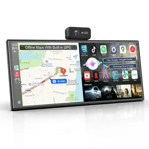 10.25"AI Car Screen: Gemini+Offline GPS+Google Play Store 4K Front & 1080P Reverse Camera Not Just CarPlay - Open Android 15 4GB+64G  No More Phone Battery Drain While Driving