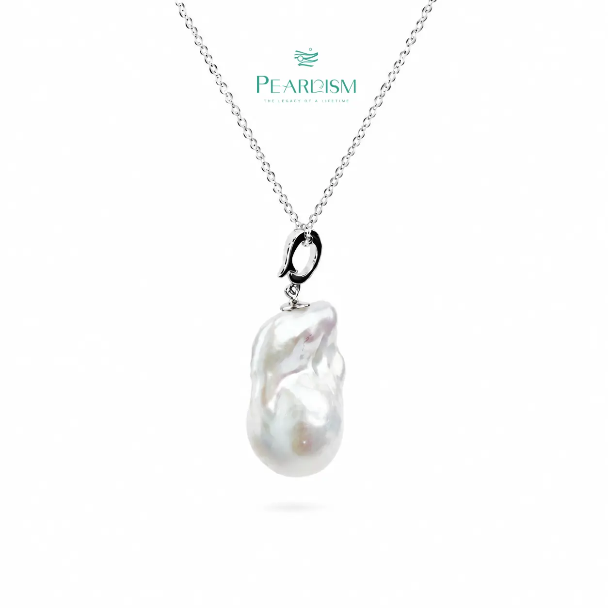 【Live】PEARLISM Dainty Everyday Large Baroque Pearl Pendant | 22-30mm Silver Hypoallergenic-AFBP001