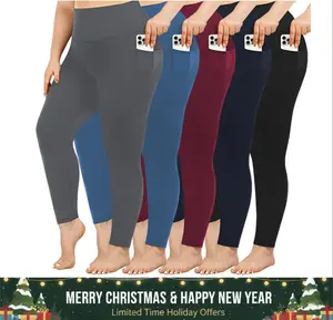 Ytech X  Plus Size Leggings for Women with Pockets Stretchy 1/3/5Pack Leggings XL-5XL Tummy Control High Waist Womens Leggings Workout Yoga Pants Gym Leggings#TikTokShopCyberMondayshopblackfriday#christmasgiftideas#blackfriday